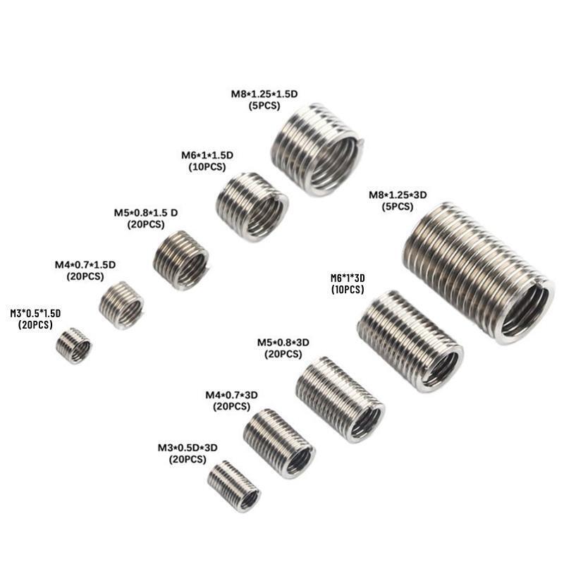 150x Helical Type Wire Screw Repair Sleeve M3 M4 M5 M6 M8 Thread Repair Tool