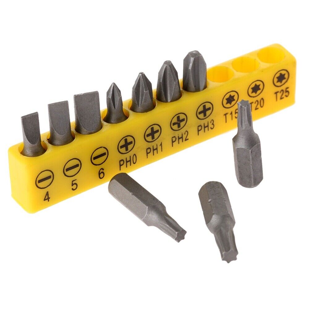 10pcs Power Bits Set Screwdrivers Drills Impact Drivers Hex Shank Magnetic C8B