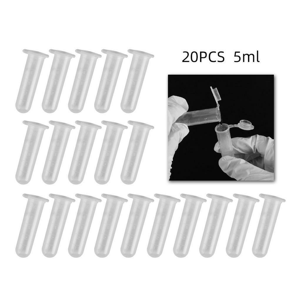 Set of 20 5ml Centrifuge Test Tubes  Makeup Containers Vials