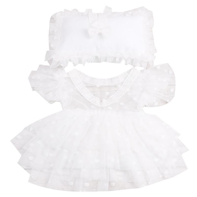 Newborn Photography Clothing Bow Headband+Dress+Pillow 3Pcs/set Baby Girl Gift
