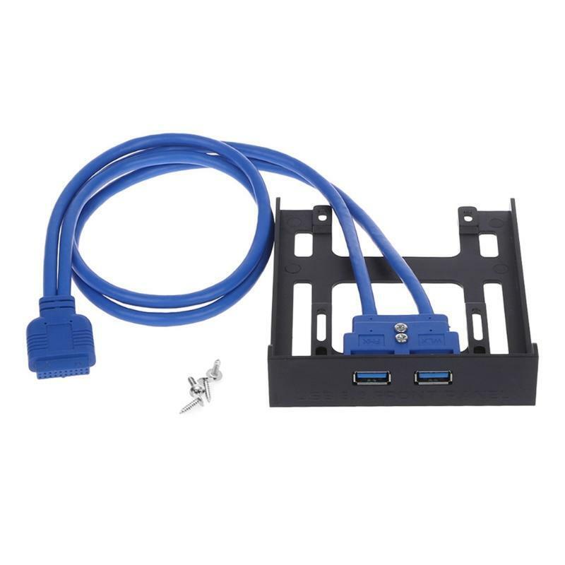 20 Pin 3.5" Floppy Bay Front Panel 2 Ports USB 3.0 Expansion Adapter Connector