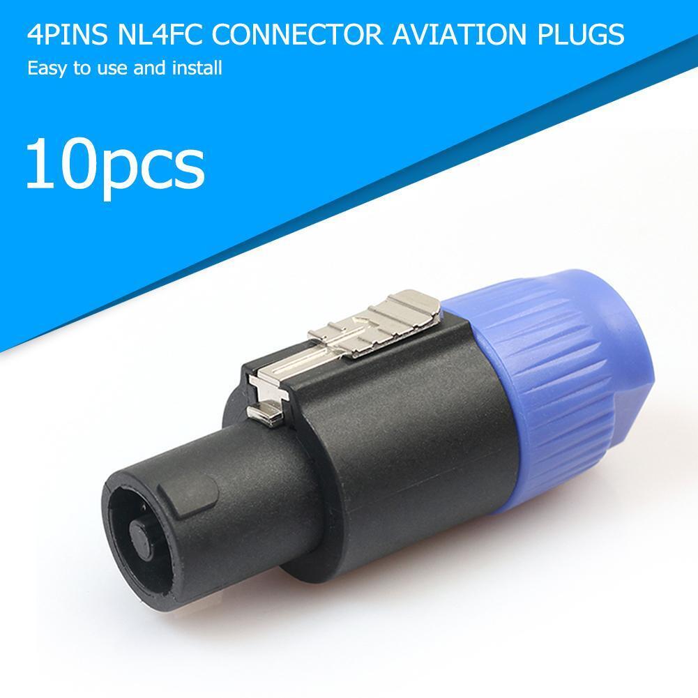 10pcs 4-Pole 4Pin NL4FC Connector Ohm Plug Speaker Audio Cable Plug Adapter