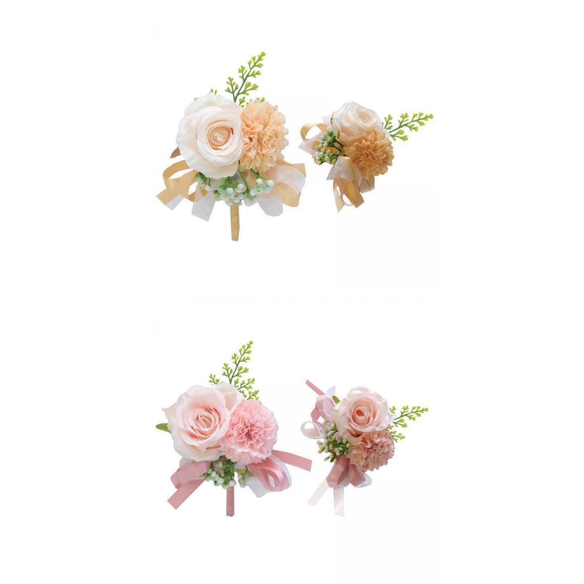 2pcs Wrist Boutonniere Wedding Bridal Bouquet Party Decoration Decoration