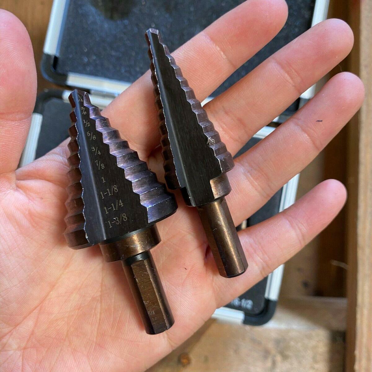 5x Step Drill Bit HSS Spiral Grooved Cutting Drill for Woowork with Case