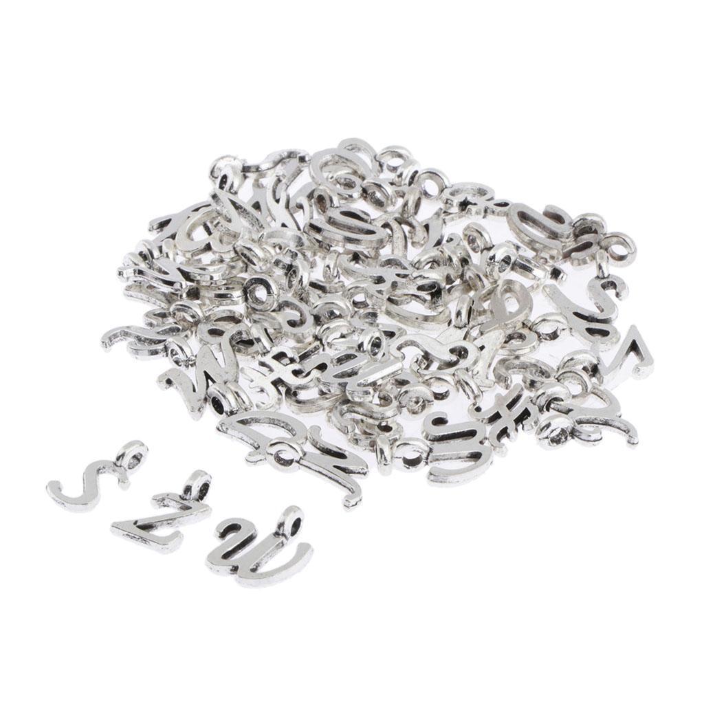 52Pcs Alphabet Letters Charms Pendants for DIY Necklace Jewelry Making Craft