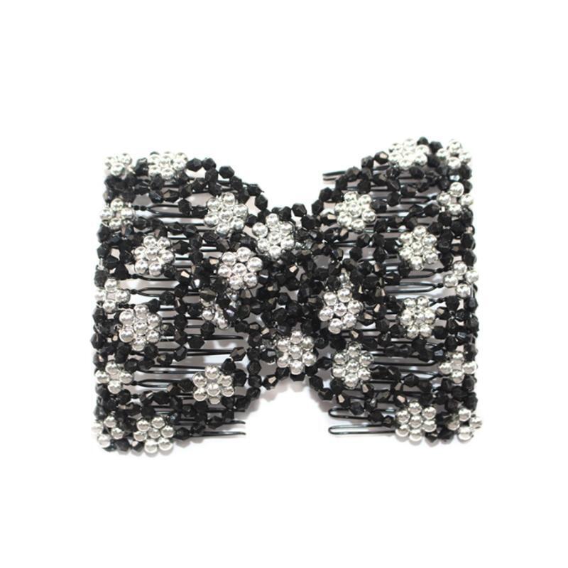 Magic Hair Comb Double Stretch Fashion Elastic Women Clips DIY Hairstyle Beaded