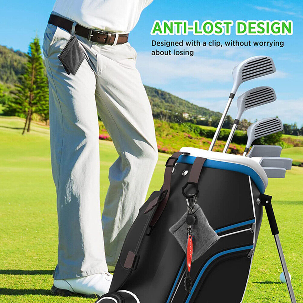 Microfiber Golf Ball Cleaning Towel Golf Club Wiping Cloth Cleaner (Grey)