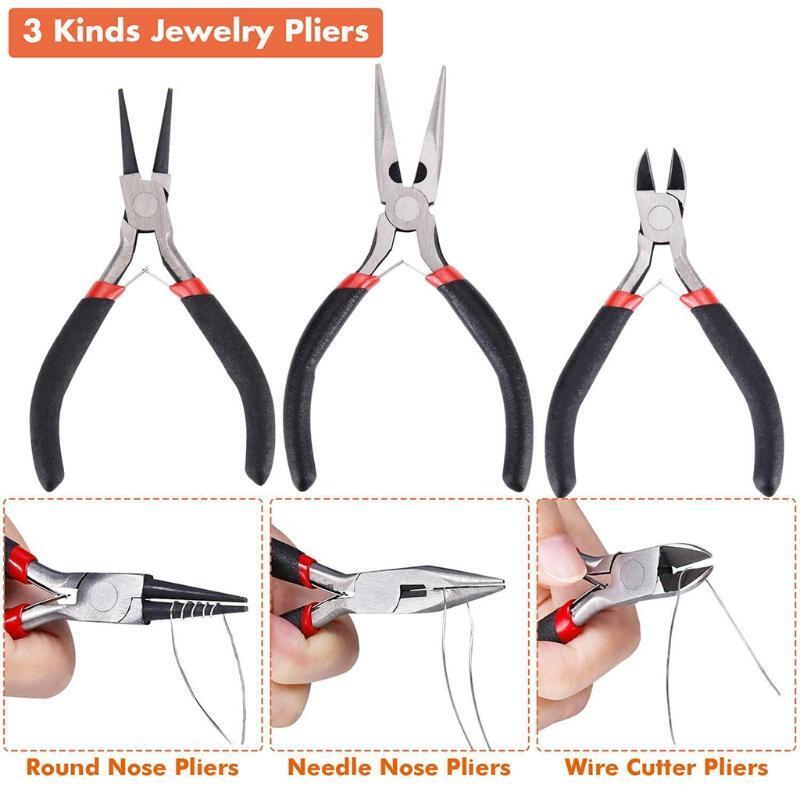 Jewelry Making Supplies Set with Jewelry Pliers Wire Cutter Tweezer Scissor Kit