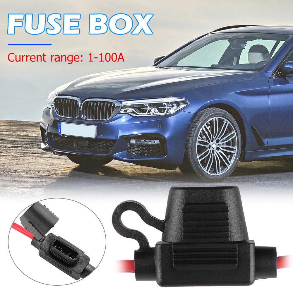 Mini In-Line Car Blade Fuse Holder 0.5ft 18AWG Wire with Waterproof Cover