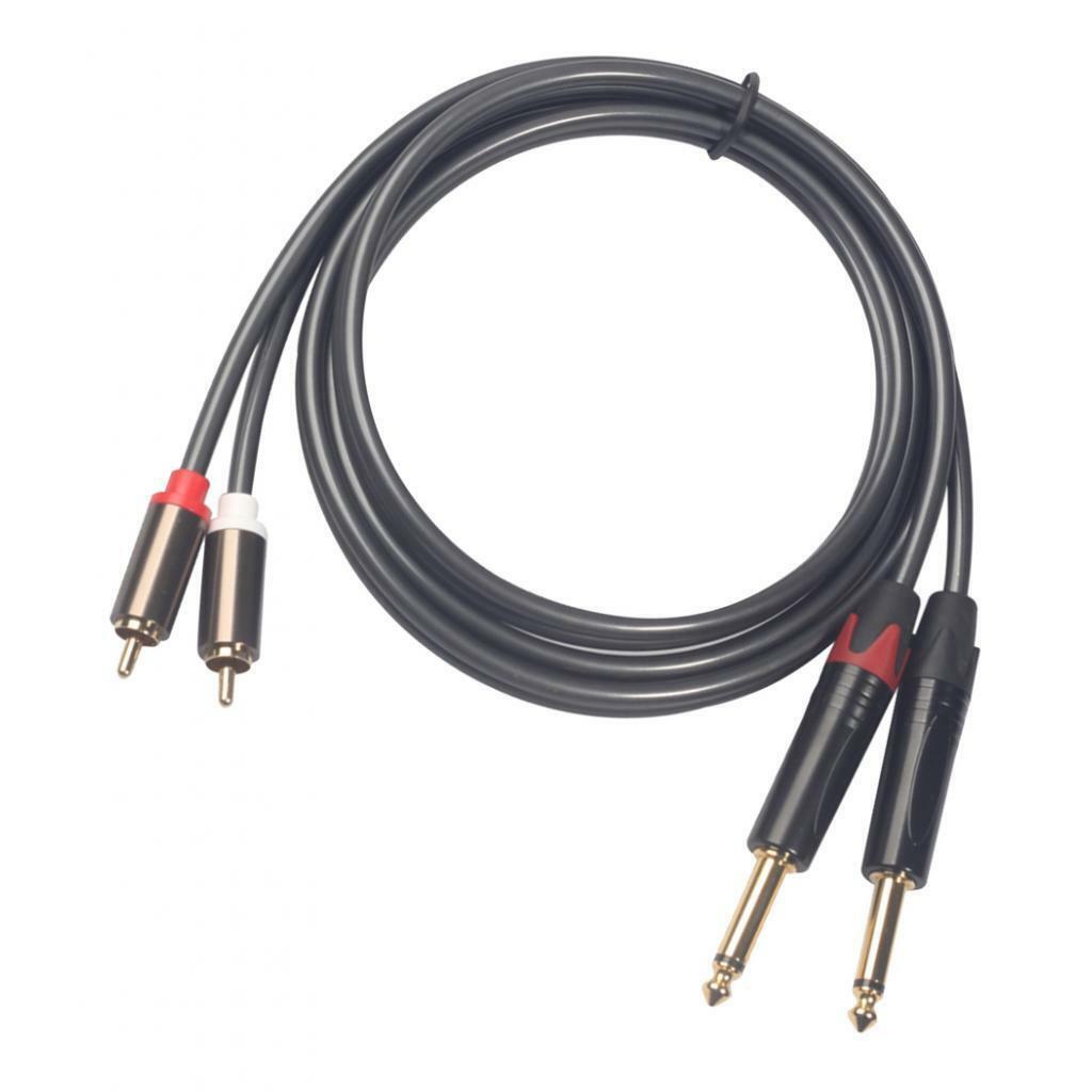 Cable 1/4"  2x 6.35mm to Dual RCA Phono  for Mixer Amplifier