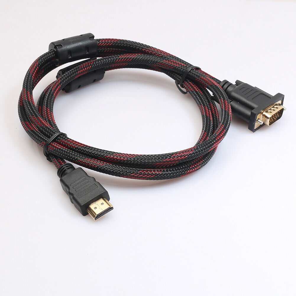 Full HD HDMI-compatible Male to 15 Pin VGA Connector Adapter Converter Cabl
