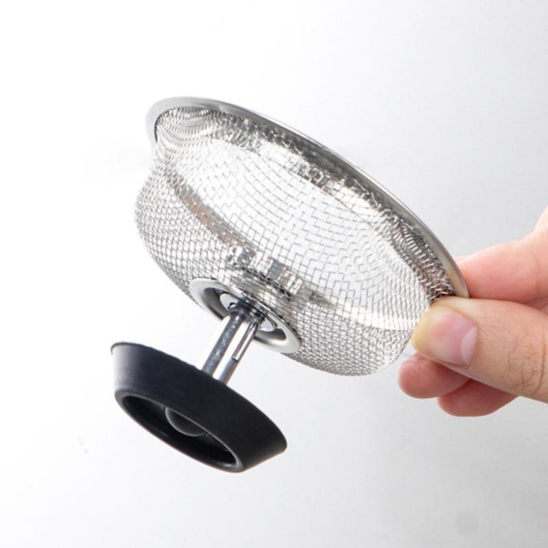 Stainless Steel Sink Strainer Waste Disposer Outfall Filter Hair Water Stopper