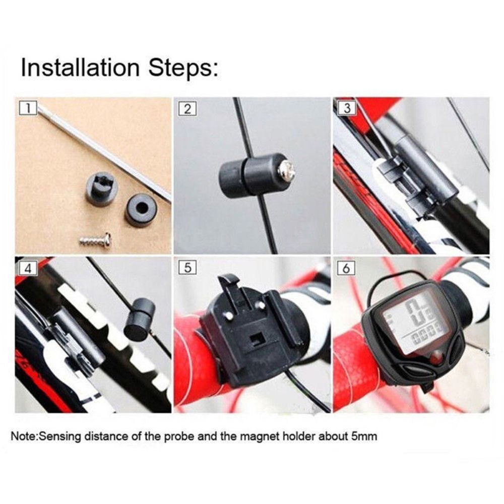 LCD Digital Riding Bicycle Odometer Bike Computer Speedometer Cycling Stopwatch