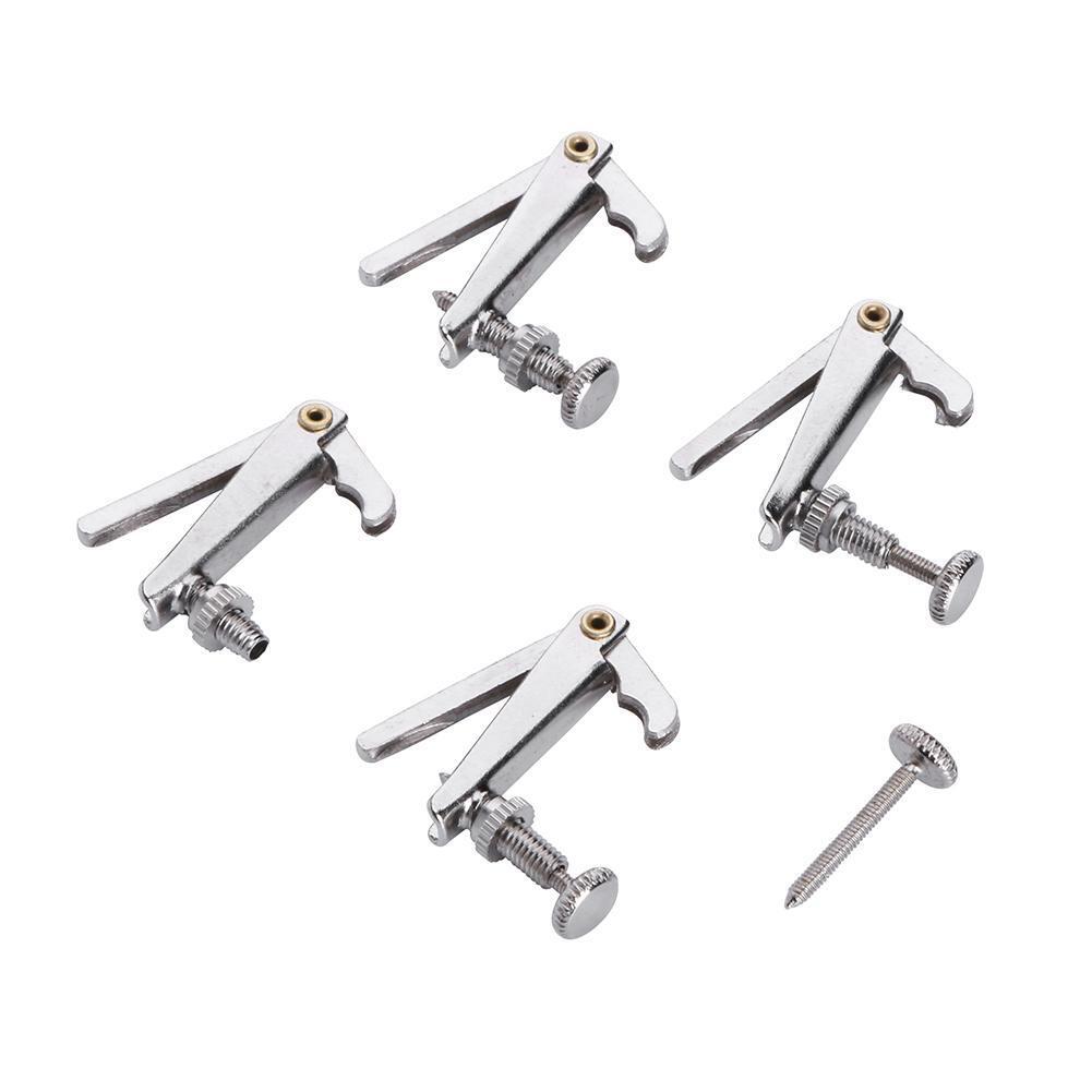 4pcs Violin Fine Tuner Fine Tuning Violin Strings Hook for 3/4 4/4 Violin