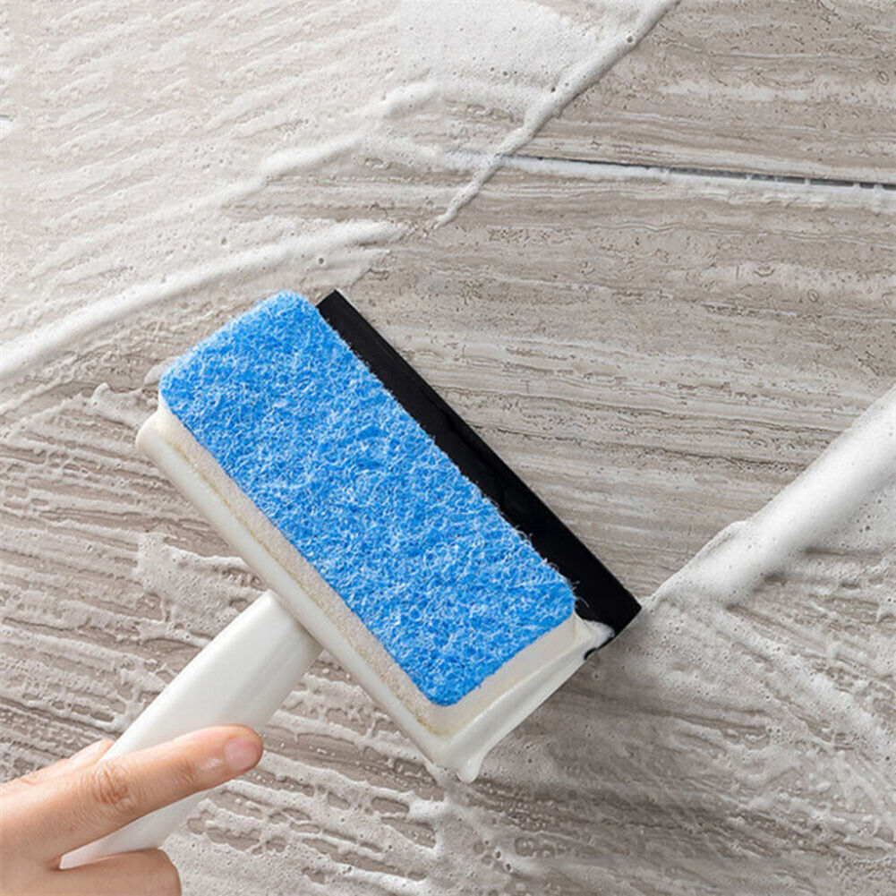 Window Cleaning Brush Glass Wiper Cleaner Double Side Squeegee Scraper Tool