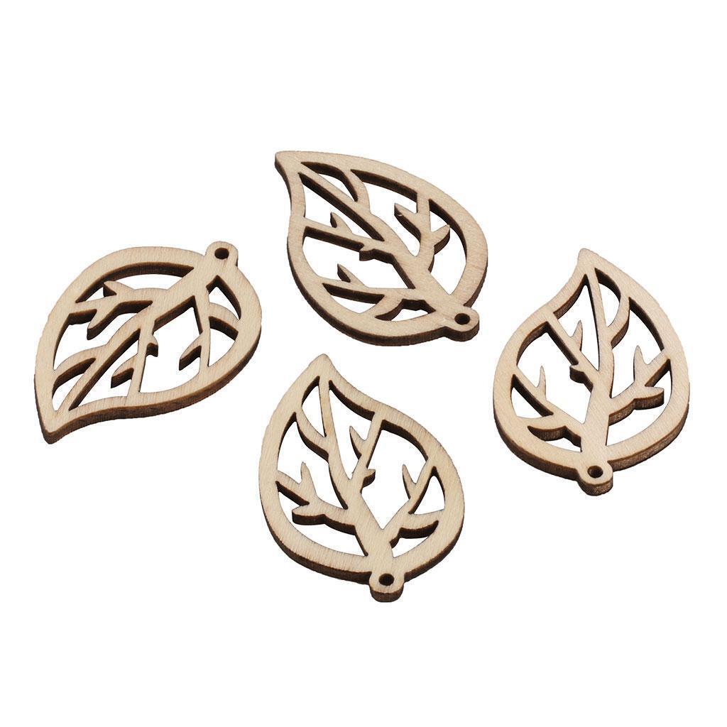 30 Pieces Natural Leaves Wood DIY Scrapbooking Cardmaking Decoration Crafts
