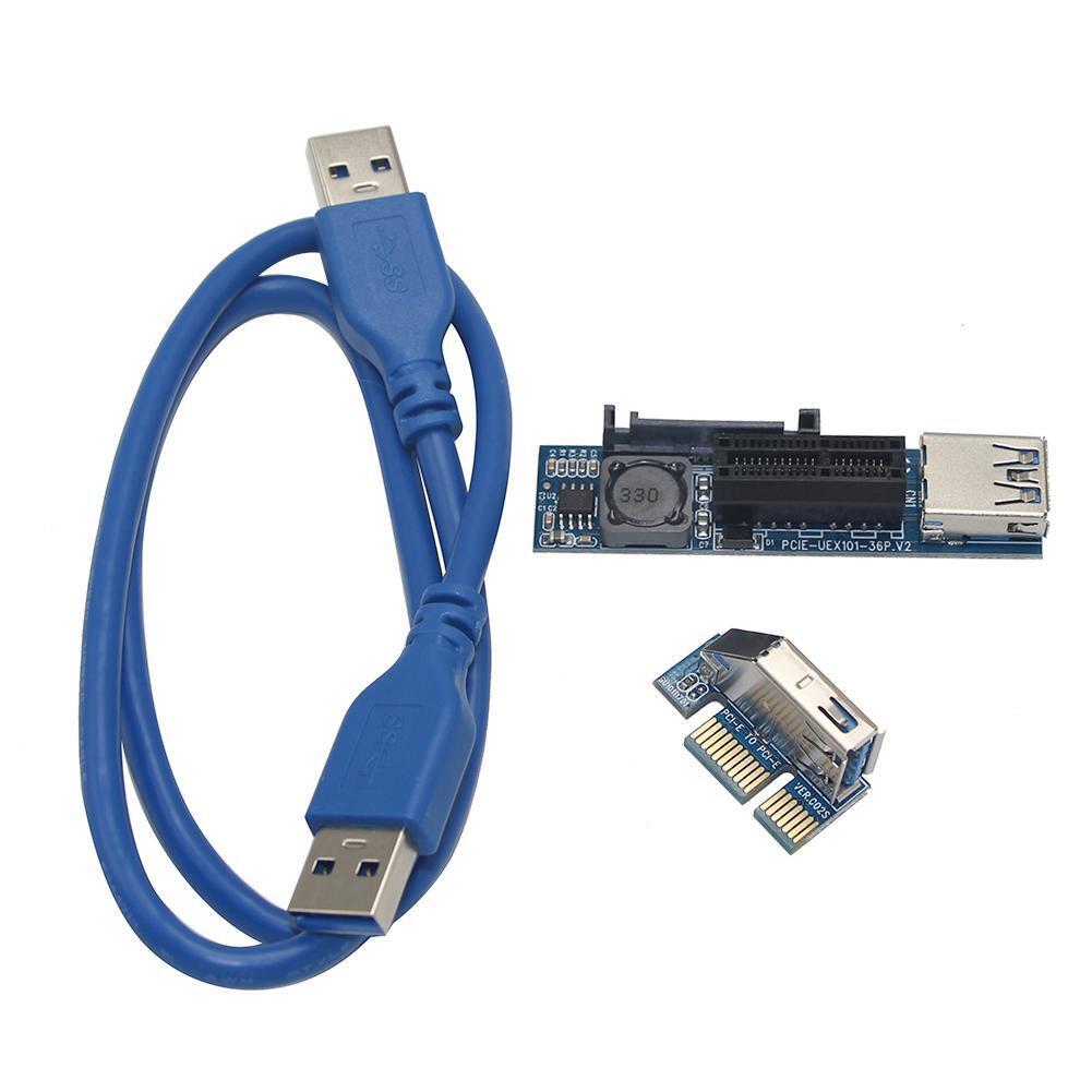 SSU PCI-E x1 to x1 Extension Riser Card Adapter with USB3.0 Cable (0.6m)