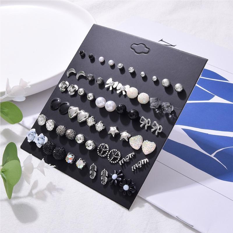 30 Pairs Stud Earrings for Women Men Tiny Cartlidge Earrings Jewelry Gifts