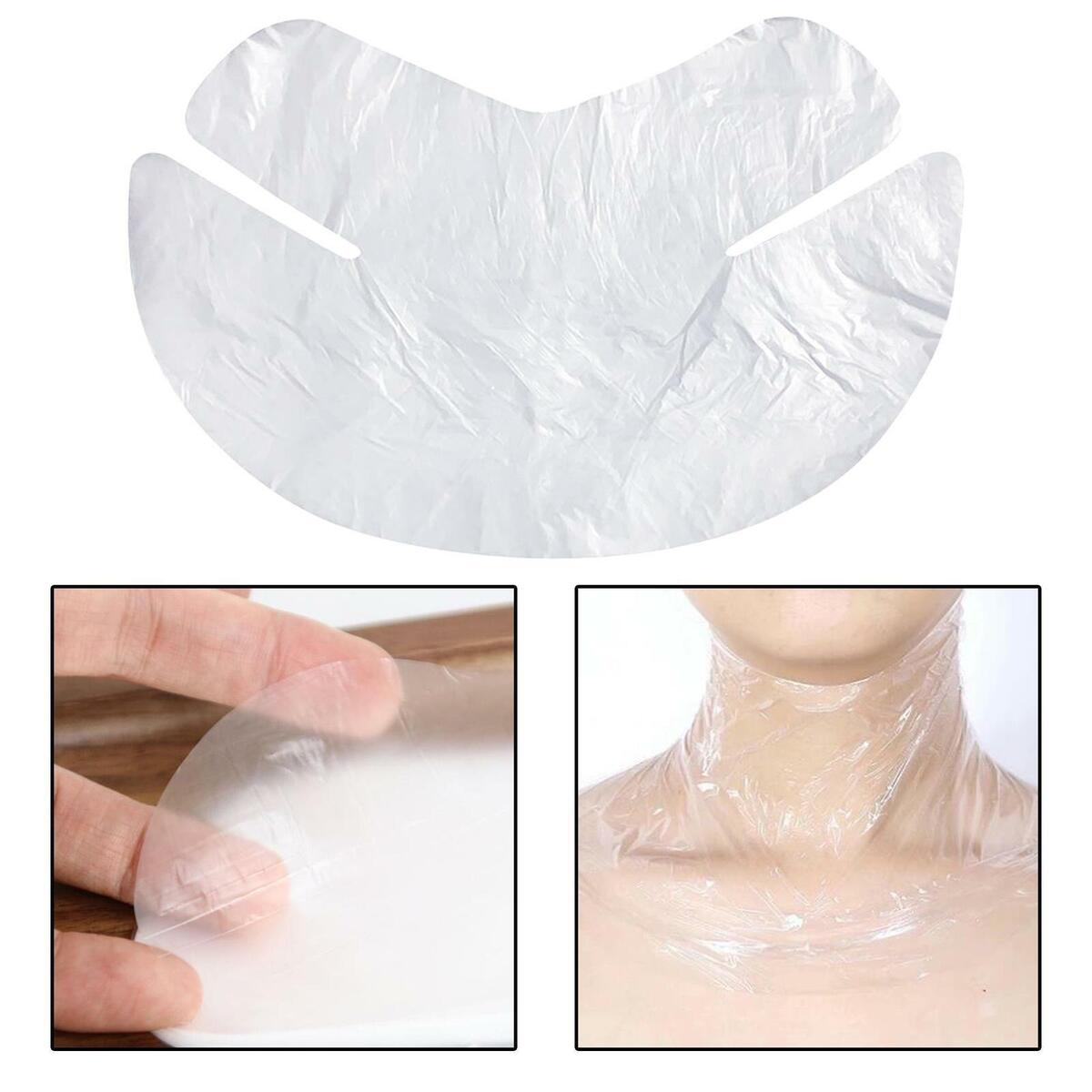of 200 Disposable Neck Wrap  Beauty Transparent Plastic Film Neck