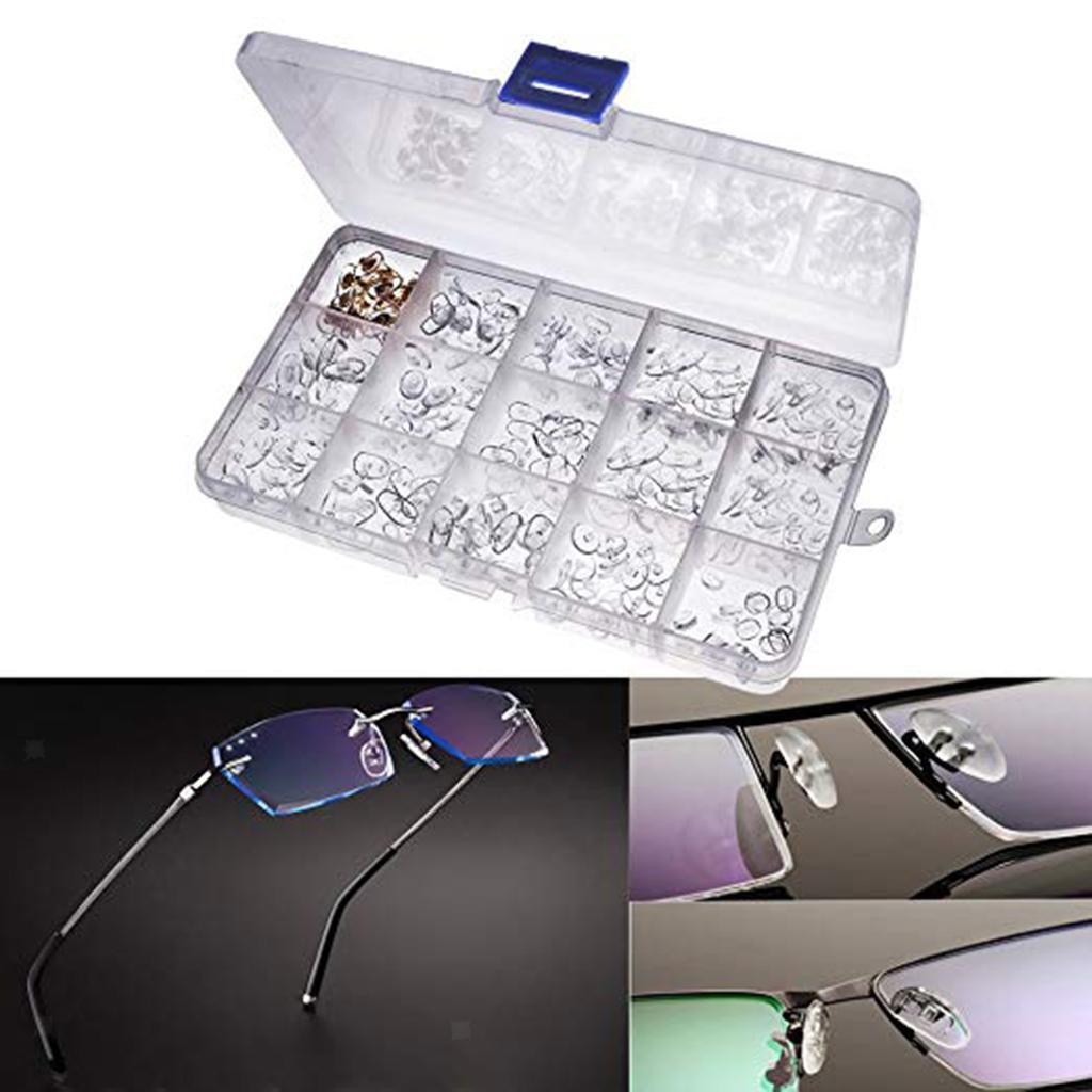 1 Box Eyeglass Nose Pads Sunglasses Repair Kit Disconnecting Clear