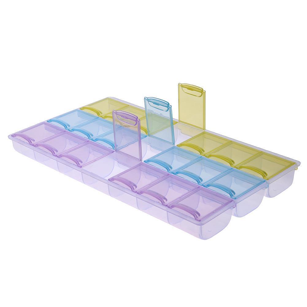 21 Grids Weekly Pills Storage Box Candy Sundries Container Home Organizer