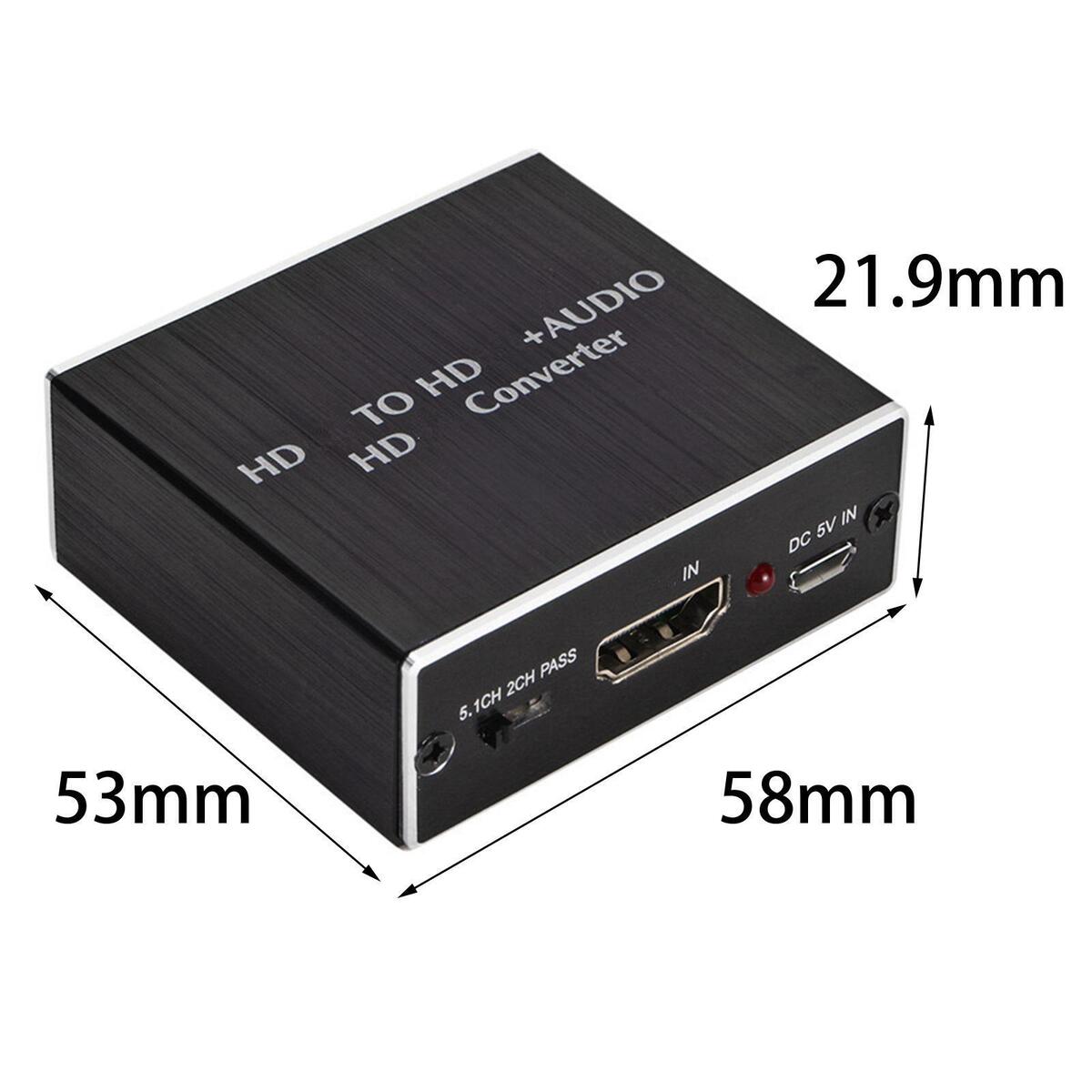 Audio Extractor HDMI to HDMI Pass/2.0CH/5.1CH for TV & Video Accessories