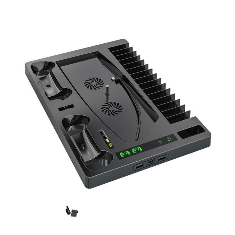 Multifunctional Cooling Stand Base Fan Cooler for PS5 Host with Headset Rack