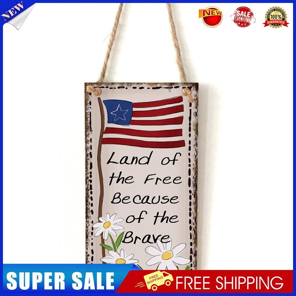 Wooden Hanging Flower Sign Board Independence Day Wall Crafts (JM01413)
