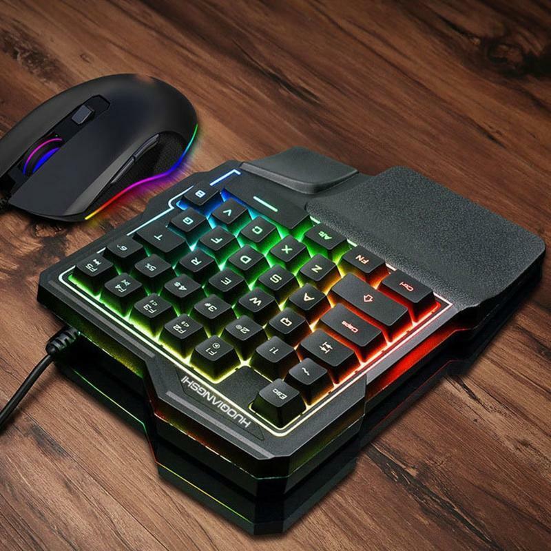 G101 Game Keyboard One-handed Wired 35-Key RGB Luminous Gaming Mechanical Keypad