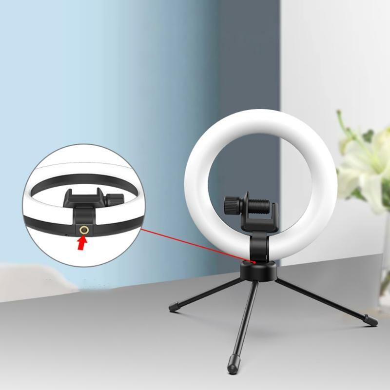 Black Video Fill Light Ring Live Beautifying Light Set 360° Rotation Fill Light