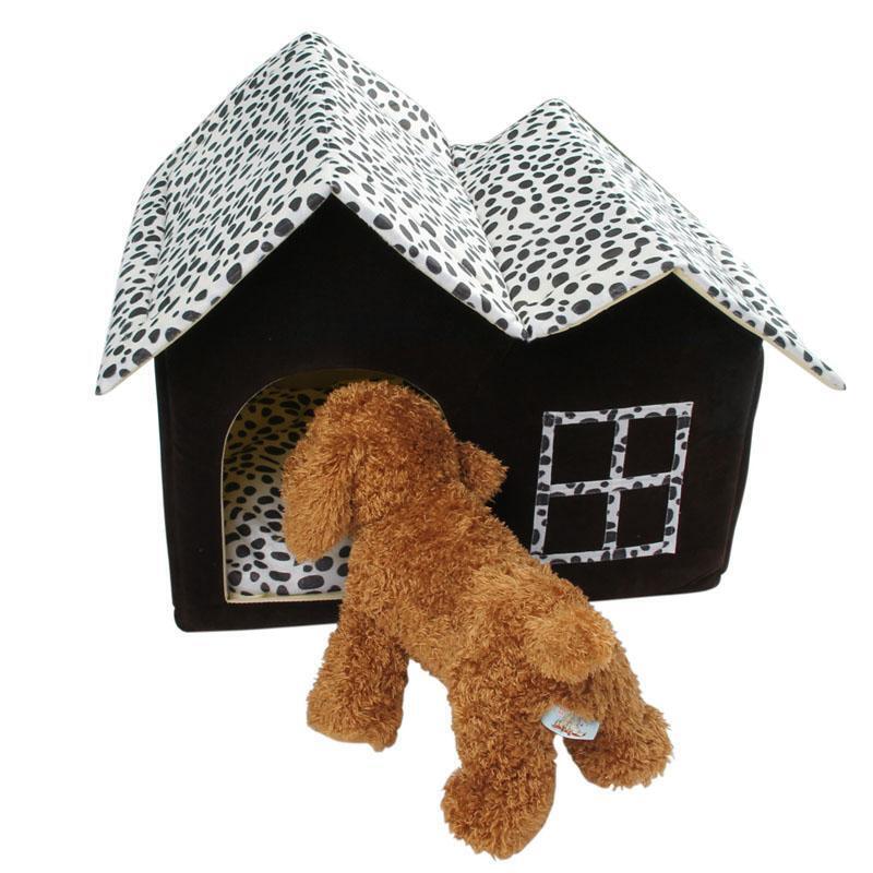 Portable Luxury Spot Double Top Pet House Dog Cat Sleep Bed Warm Cozy Puppy Bed