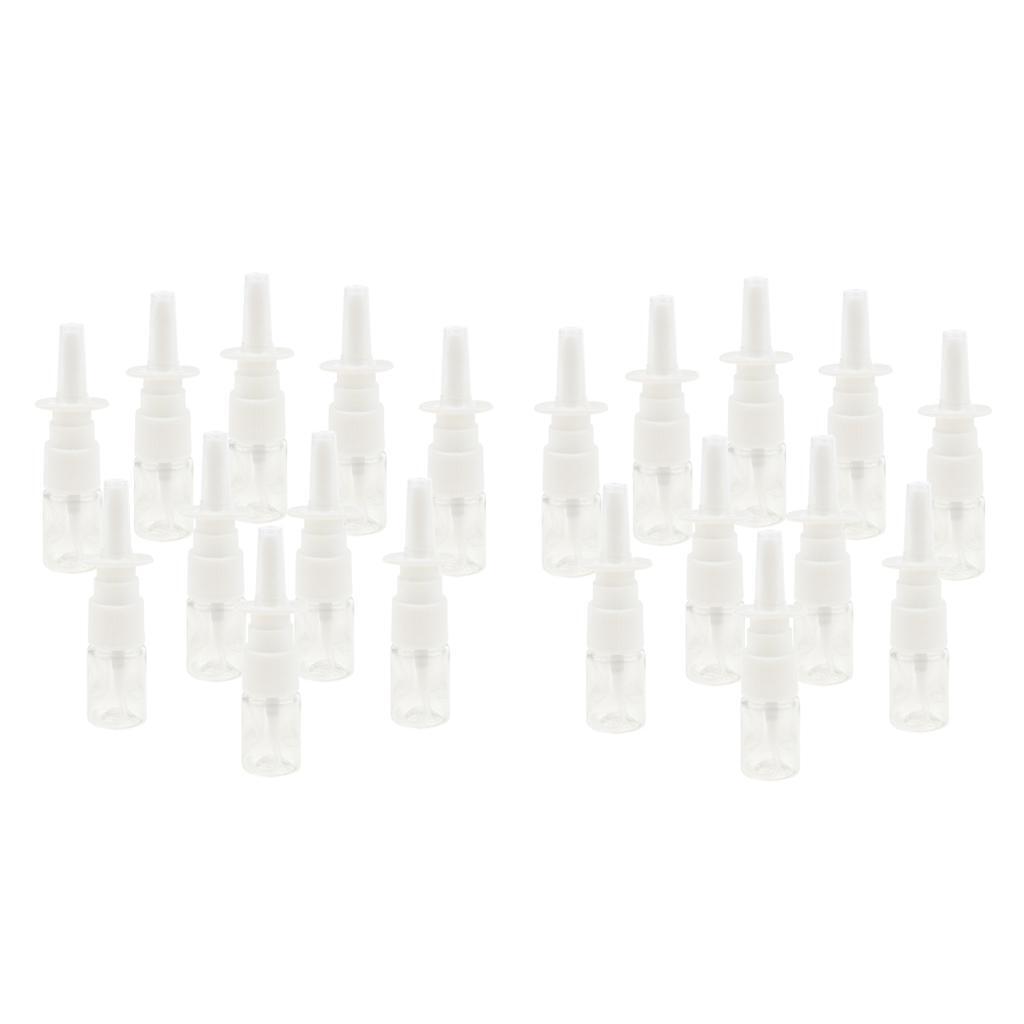 20Pcs Refillable Plastic Nasal Spray Bottles  Mist Makeup Container