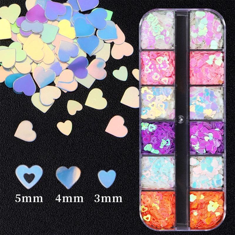 Valentine's Day Nail Art Glitter Sequin Nail Paillette Flake Decor Manicure Tool