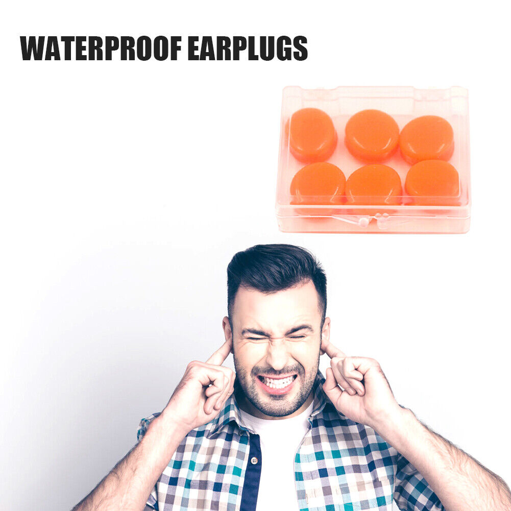 Soft Swimming Earplugs Water Waterproof Silicone Diving Supplies (Orange)