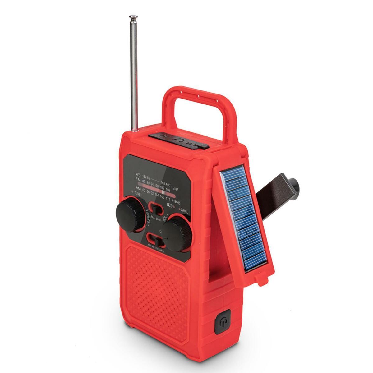 Solar  Crank  Weather Radio 5000mAh   USB Charger SOS