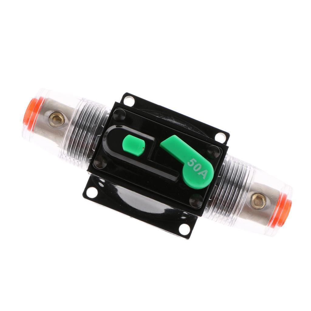2 Pieces 50A Car Audio Circuit Breaker Fuse Holder Manual Reset Switch