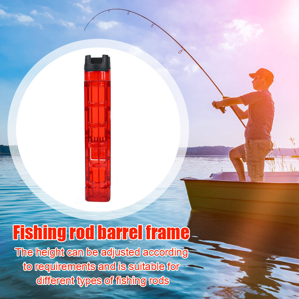 Fishing Box Rod Barrel Holder Pole Tube Stand Bracket for MEIHO Box (Red)