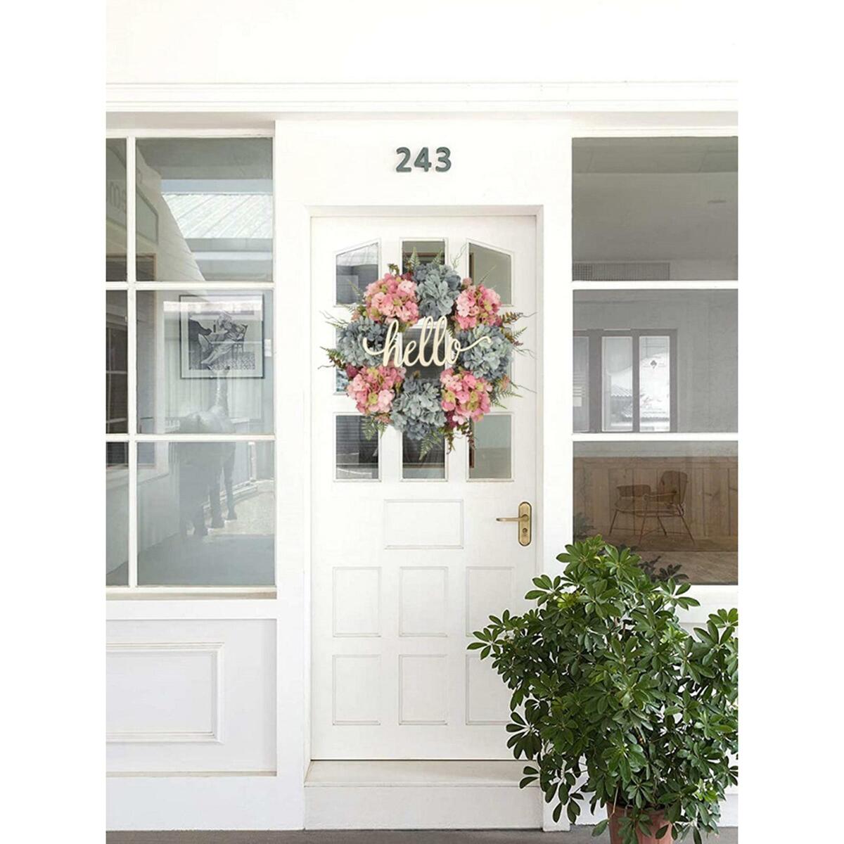 20in Romantic Hydrangea Wreath Garland for Front  Hanging Wall Wedding