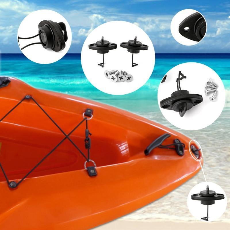 2 Pcs Universal Drain Bungs Plugs With 4 Screws For Dinghy Kayak Canoes Boat Hot