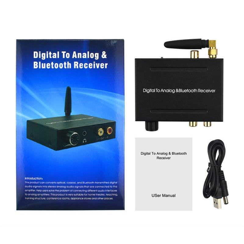 192khz Digital to Analog Coaxial Optical Fiber Stereo Audio RCA Converter
