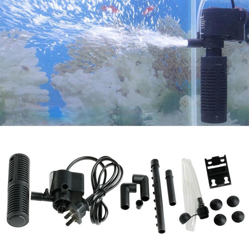 US Mini 3 in 1 Aquarium Internal Filter Fish Tank Submersible Pump Spray 5W