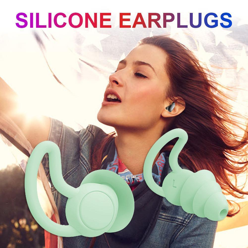 Silicone Ear Plugs Sound Insulation Anti Noise Sleeping Earplugs (White)