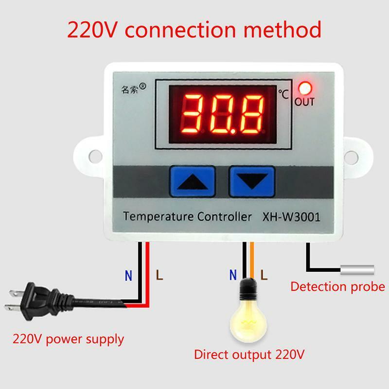220V LED Digital Temperature Controller 10A Thermostat Control Switch Probe New