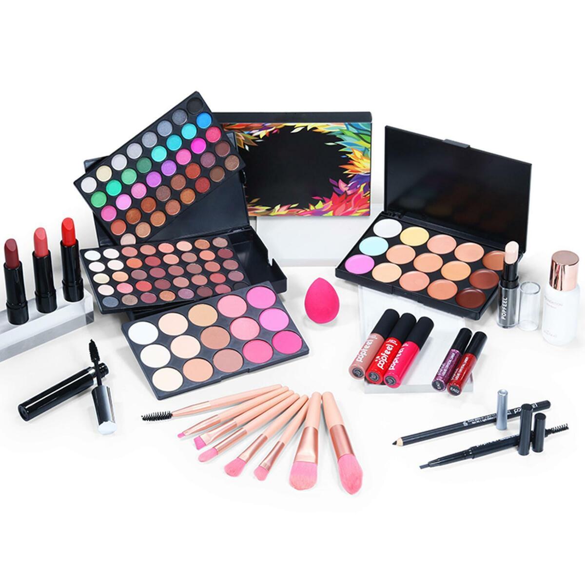 All in One Makeup Kit, Blush Starter Bundle Face Powder Foundation Lipstick,