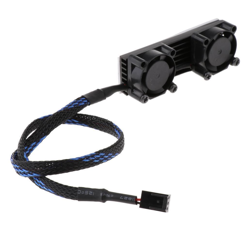 M.2 SSD 2280 3 Pin Dual Active Cooling Fan Heatsink Radiator Fin Black