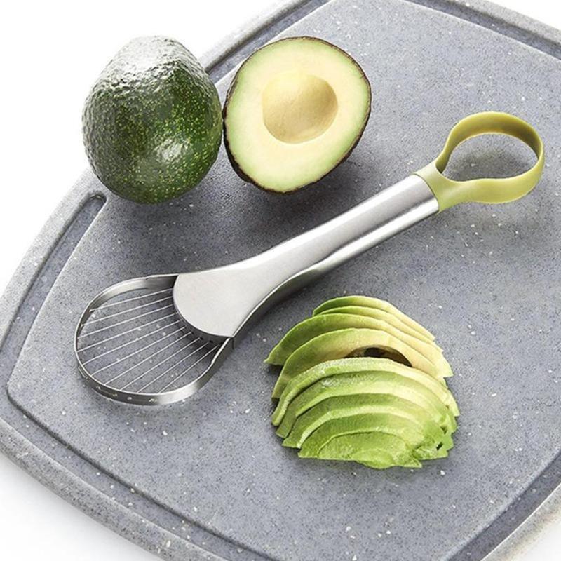 Stainless Steel Avocado Slicer 2-in-1 Avocado Cutter for Kiwi Dragon Fruit