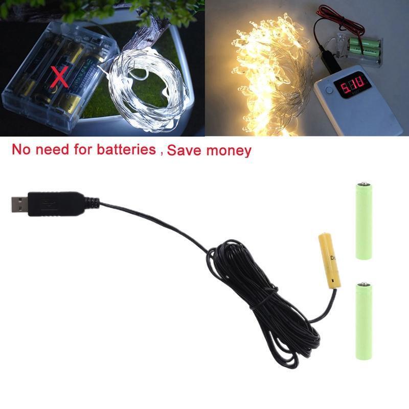 USB Power Supply Cable for AAA Battery Replace 4.5V 3 AAA Battery Eliminator