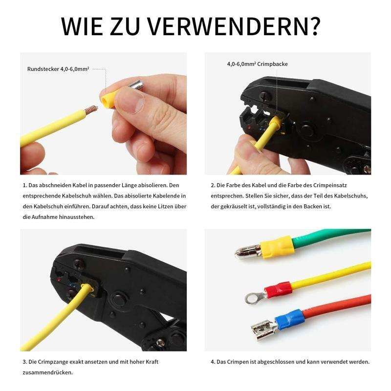 Wire Terminals Crimping Tool Ratcheting Wire Crimper 30j Set of AWG22-10