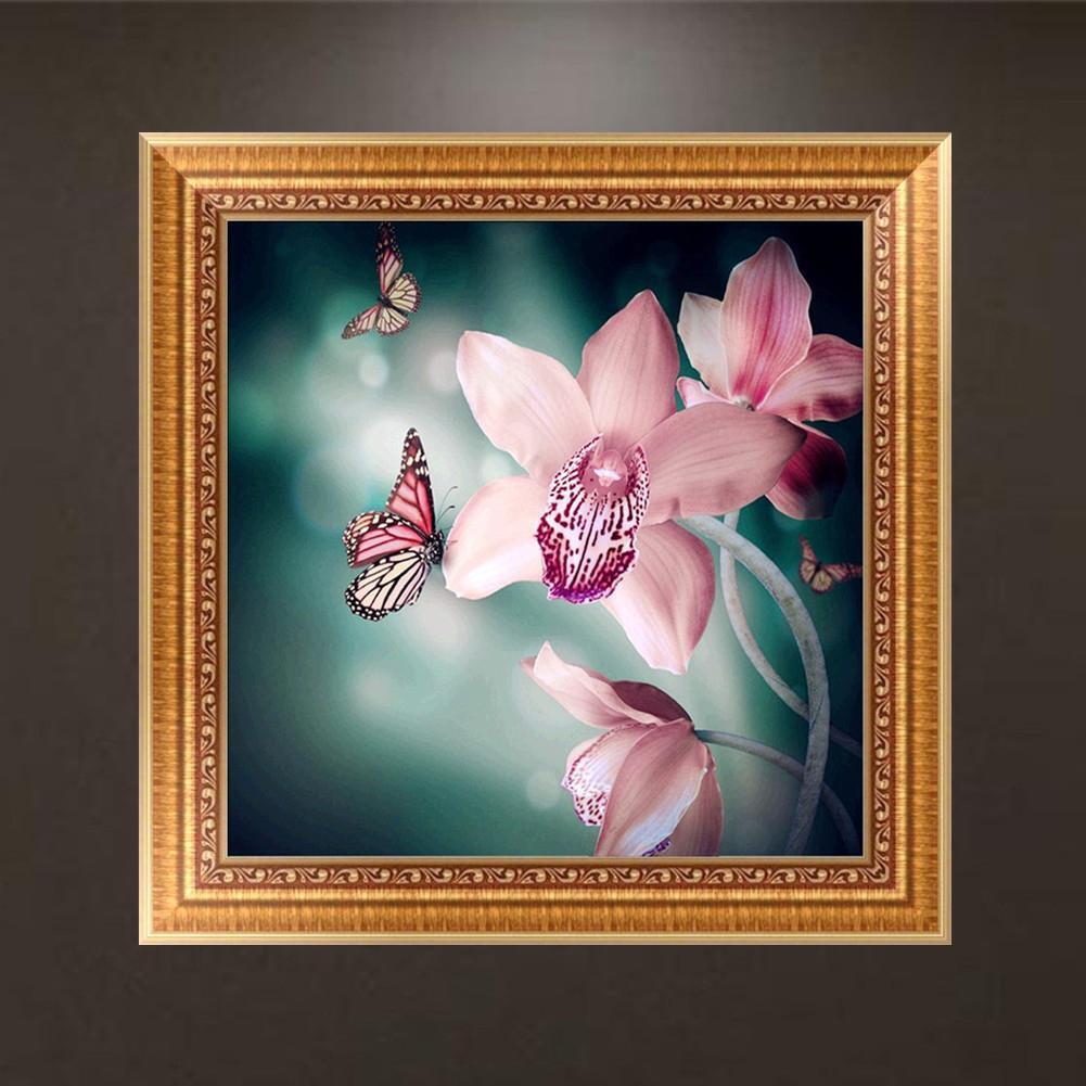 5D Diamond Painting Orchid Flower Embroidery Cross Stitch Craft Home Decor