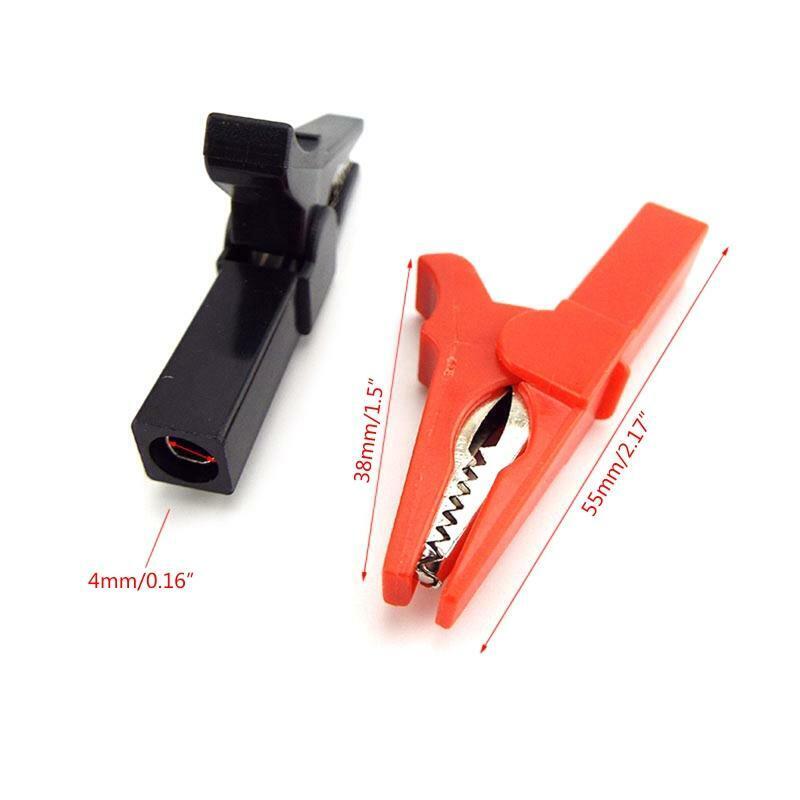 2Pcs Alligator Clip 55mm Crocodile Electrical Clamp Testing Probe Insulated Clip